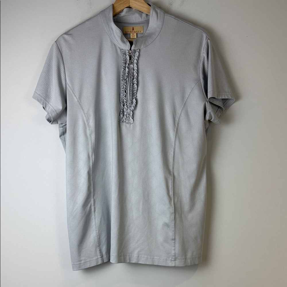 Sport Haley Light Gray Casual Button Down Shirt Size XL